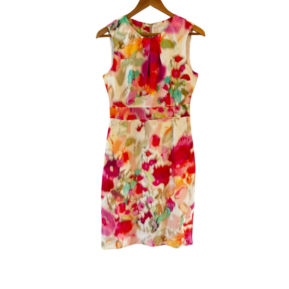 Kate Spade Giverny Dress Womens 6 Floral Watercolor Formal Wedding Guest Career